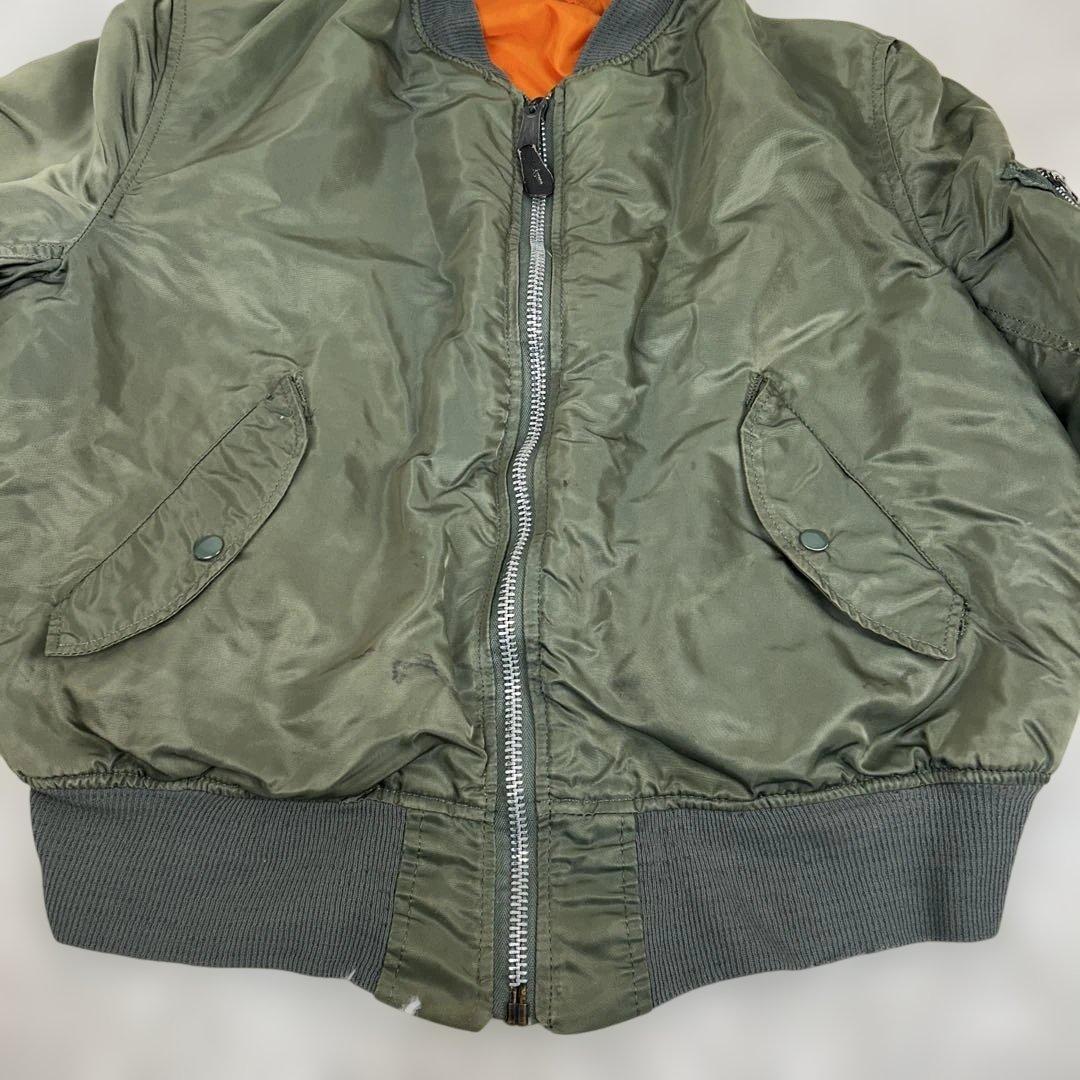 レア 80s USA製 ALPHA MA-1 フライトジャケット 三本線タグ L