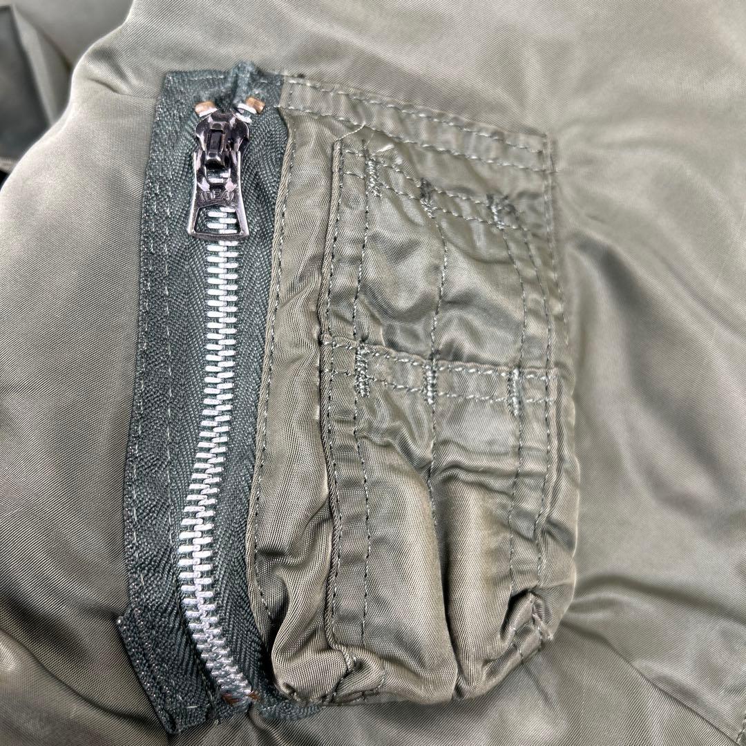 レア 80s USA製 ALPHA MA-1 フライトジャケット 三本線タグ L