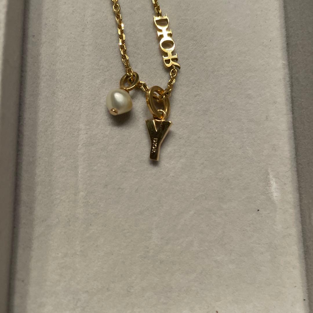 【美品】Dior ネックレス　Y型モチーフ付き