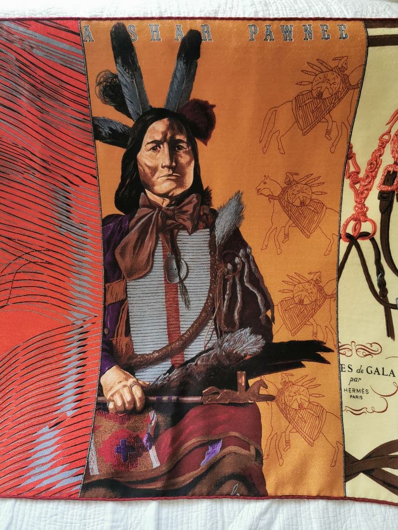 エルメス 王者の虎 パウニー属の首長コラージュ カシシル 181㎝ロングショール