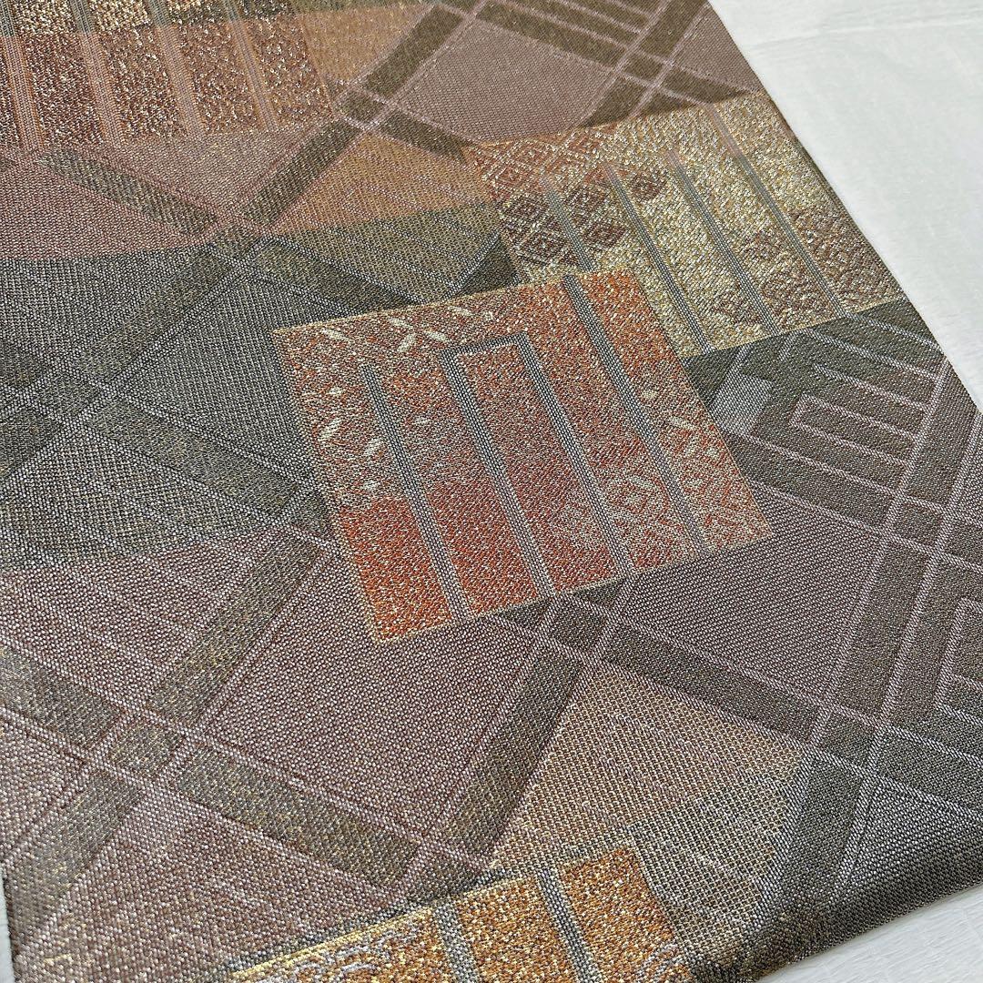 誉田屋源兵衛　袋帯　西陣織　源氏香　有職文様　格子　正絹　金糸　銀糸　美品　逸品