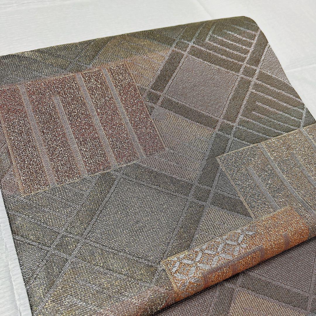 誉田屋源兵衛　袋帯　西陣織　源氏香　有職文様　格子　正絹　金糸　銀糸　美品　逸品