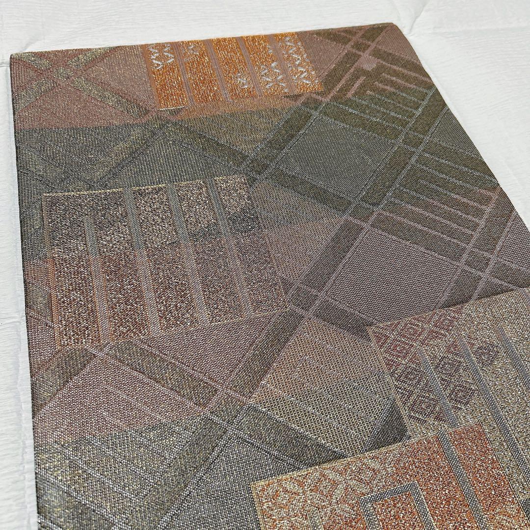 誉田屋源兵衛　袋帯　西陣織　源氏香　有職文様　格子　正絹　金糸　銀糸　美品　逸品