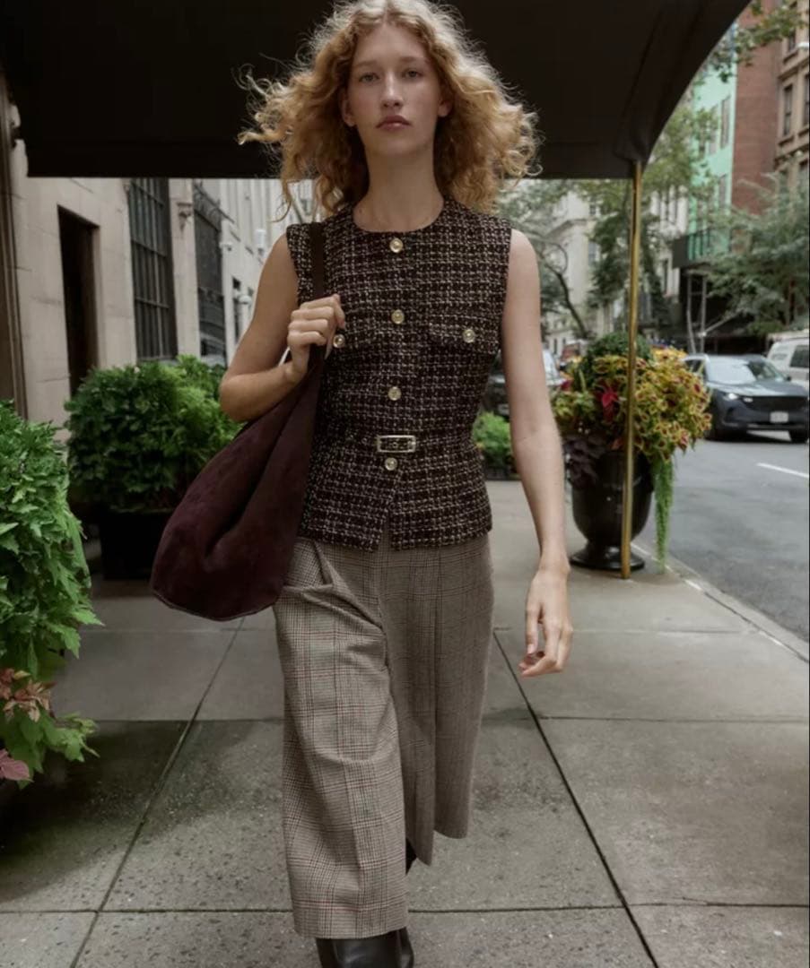 ZARA ツイードジレ