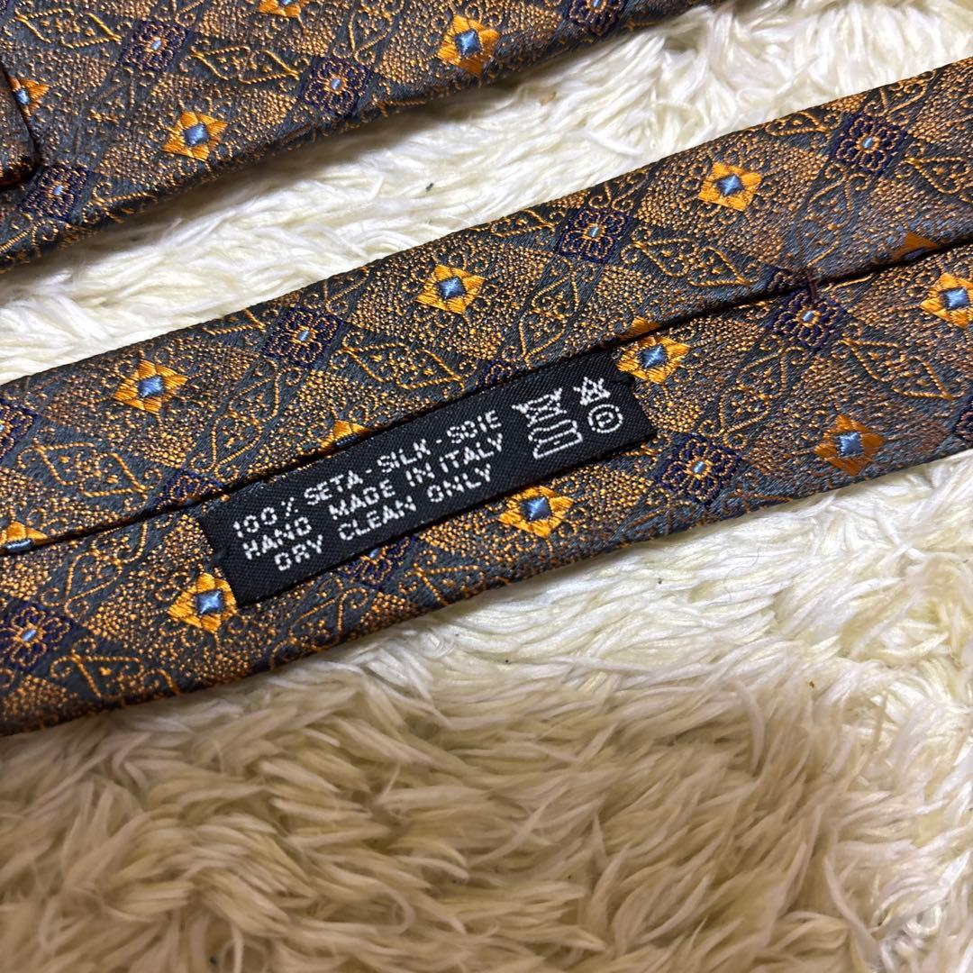 極美品　イタリア製　ブリオーニ　ネクタイ　ゴールド系　玉虫色　プレートタグ