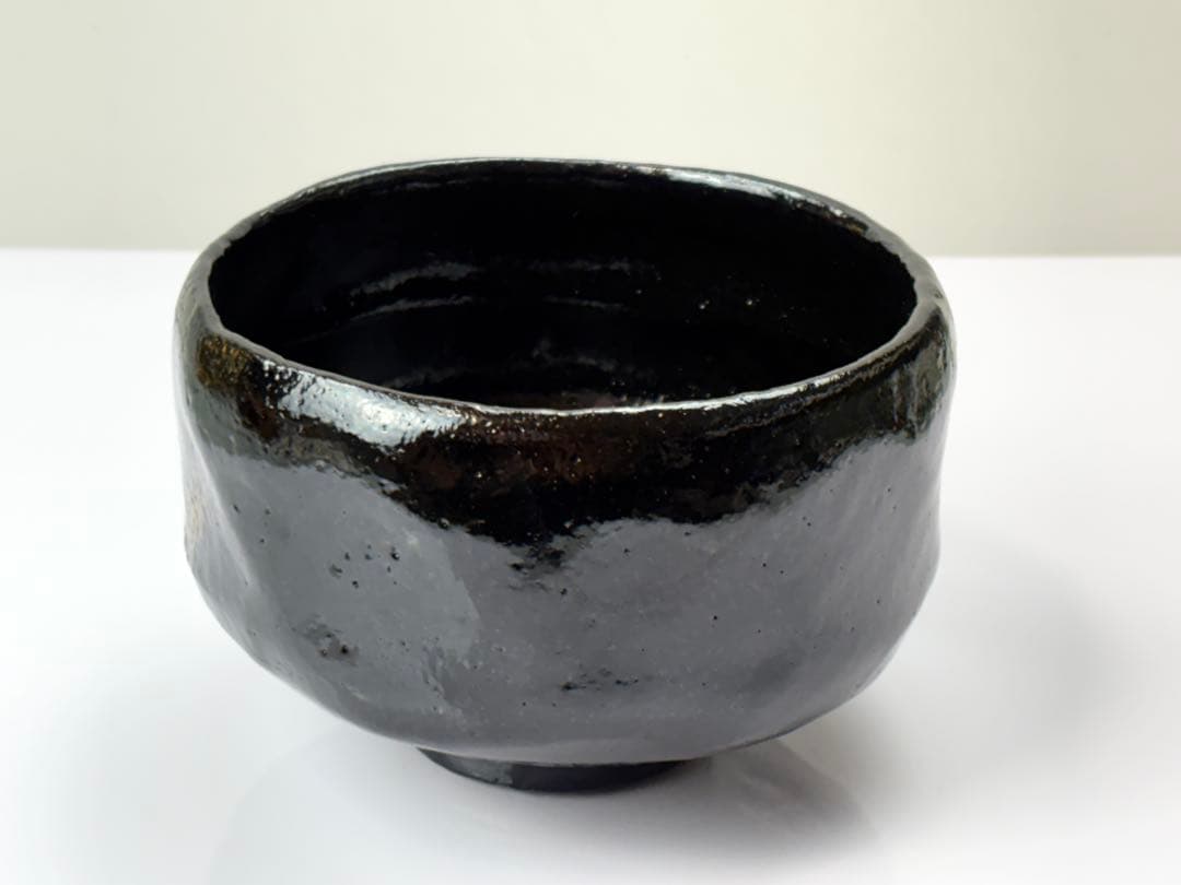 黒楽茶碗【佐々木松楽】造銘『瑞雲』 前大徳佐藤朴堂書付 共箱共布 R811160