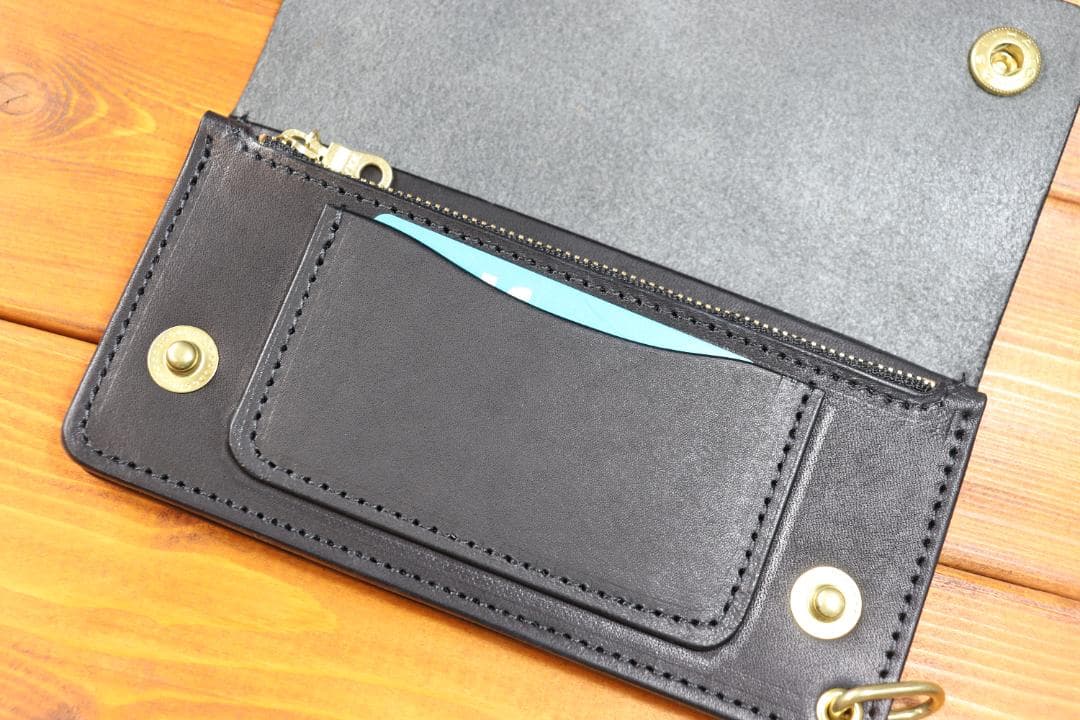 【即納商品】　ロングトラッカーウォレット　真鍮　栃木レザー