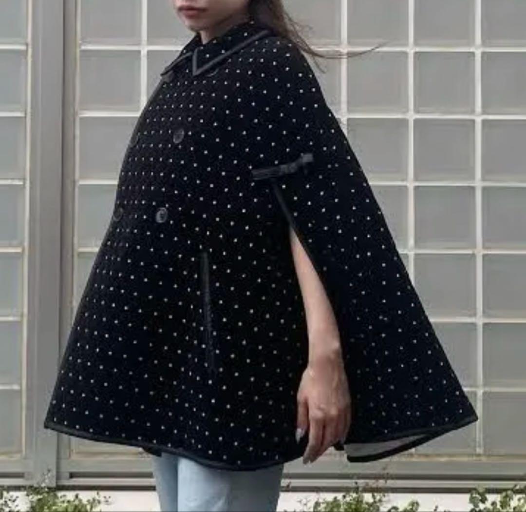 【年末年始sale】bibiy ドット刺繍ポンチョ