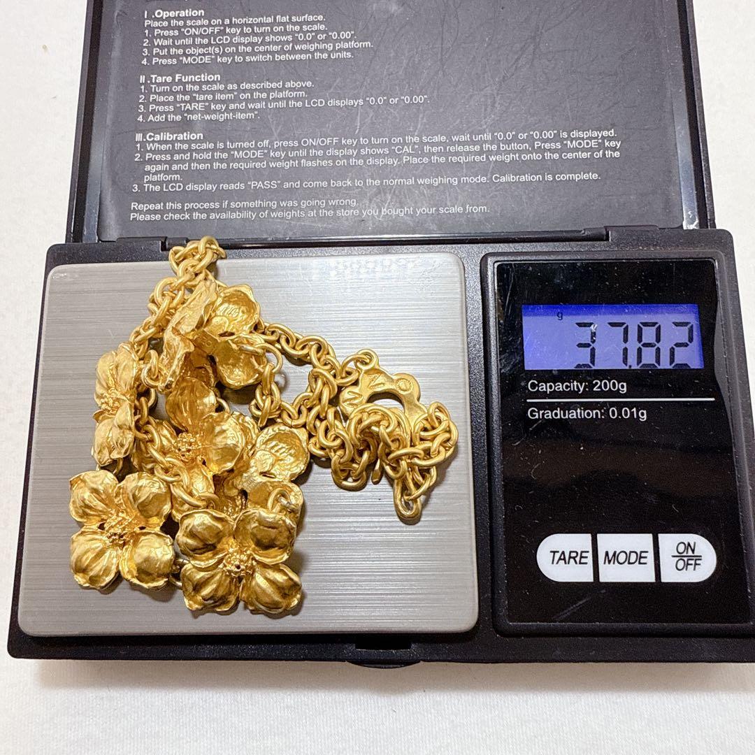 KENZO ケンゾー ゴールドカラー フラワー ネックレス 約46cm