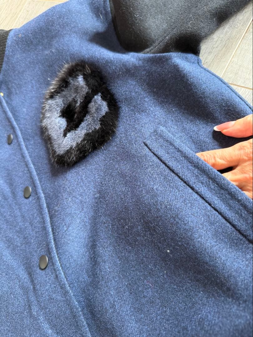 S*a様 美品　シクラス　CYCLAS ウール　ミンク　スタジアム　ジャケット