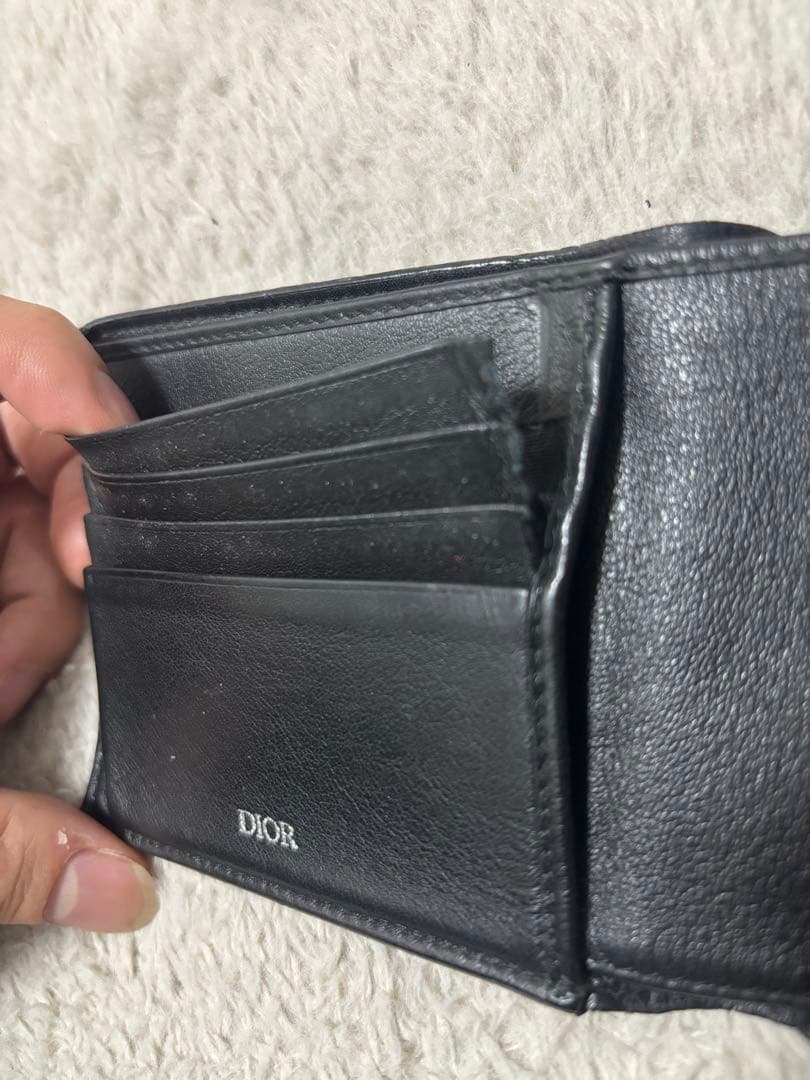 Dior ブラックレザー 二つ折り財布