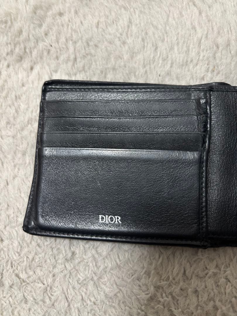 Dior ブラックレザー 二つ折り財布