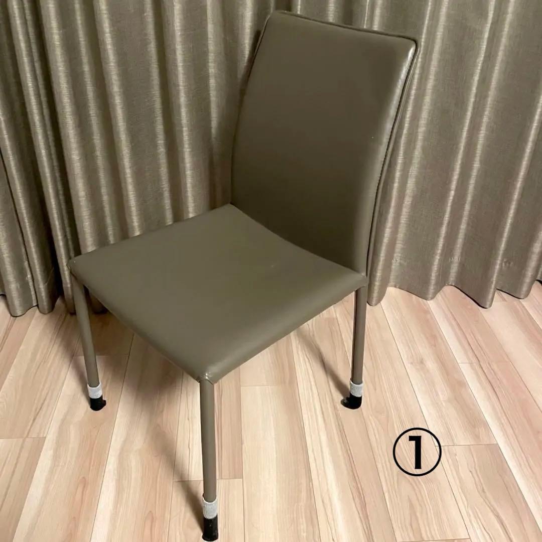 大塚家具　ダイニングチェア　ルッソ　総革張り　トープ色　①