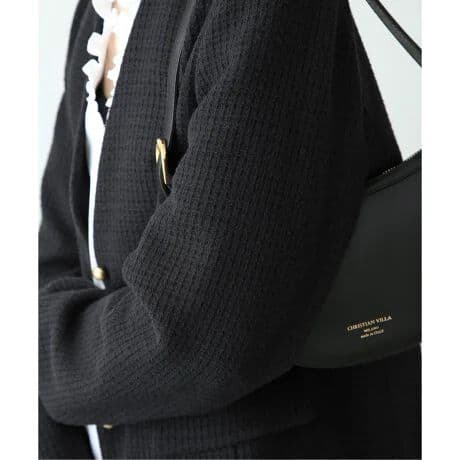 SLOBE IENA ループツイードVネック ジャケット 36 ノーカラー