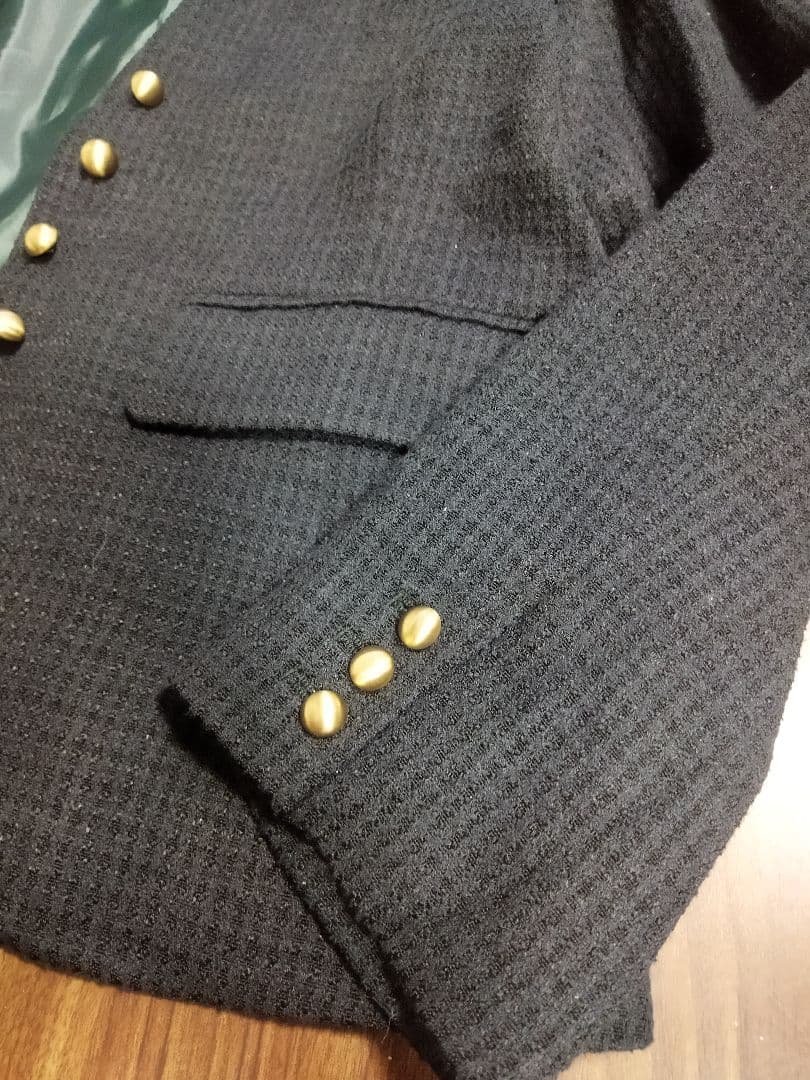 SLOBE IENA ループツイードVネック ジャケット 36 ノーカラー