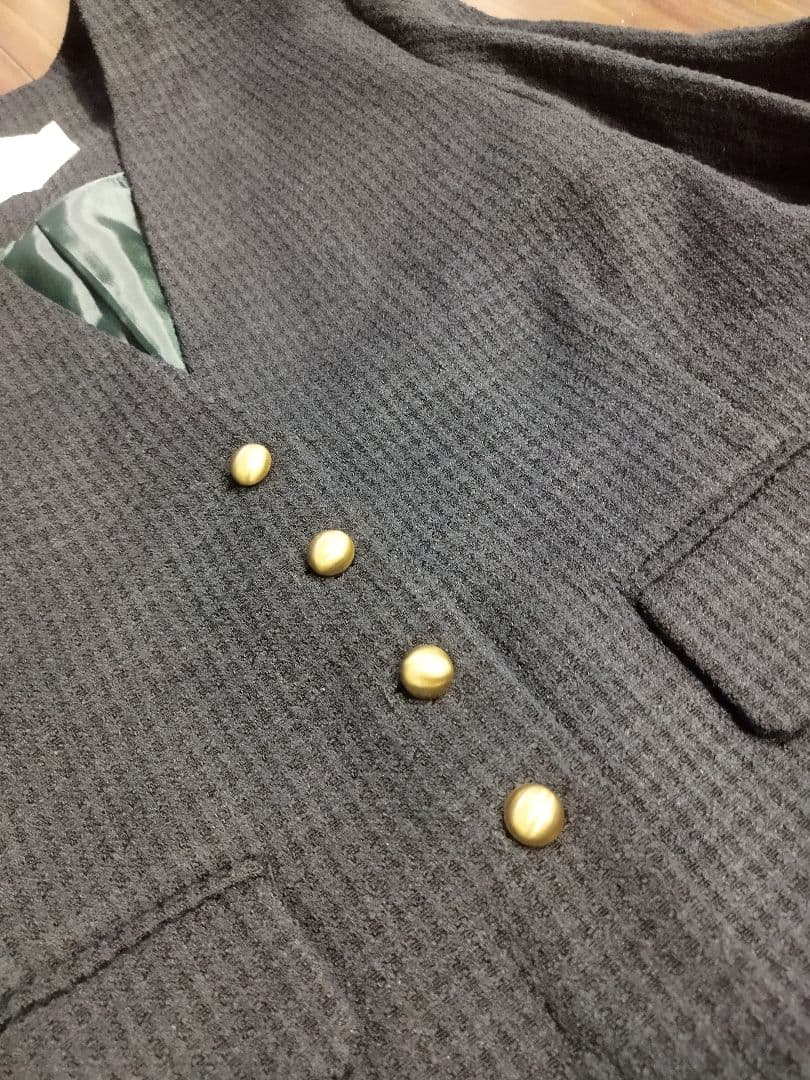 SLOBE IENA ループツイードVネック ジャケット 36 ノーカラー