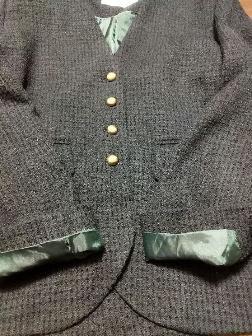 SLOBE IENA ループツイードVネック ジャケット 36 ノーカラー