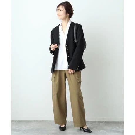 SLOBE IENA ループツイードVネック ジャケット 36 ノーカラー