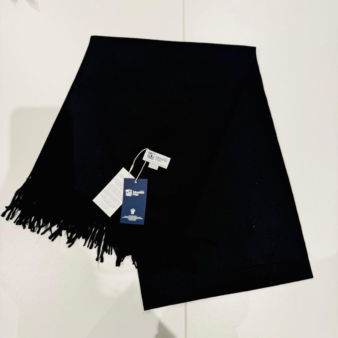 ピ*♡様 ジョンストンズ カシミア 大判ストール マフラー ブラック