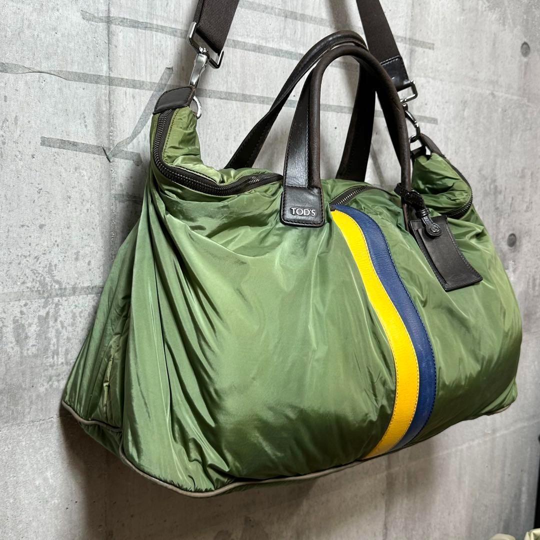 ★洒脱×軽快★ TOD’S ナイロン×レザー 2wayビッグボストンバッグ