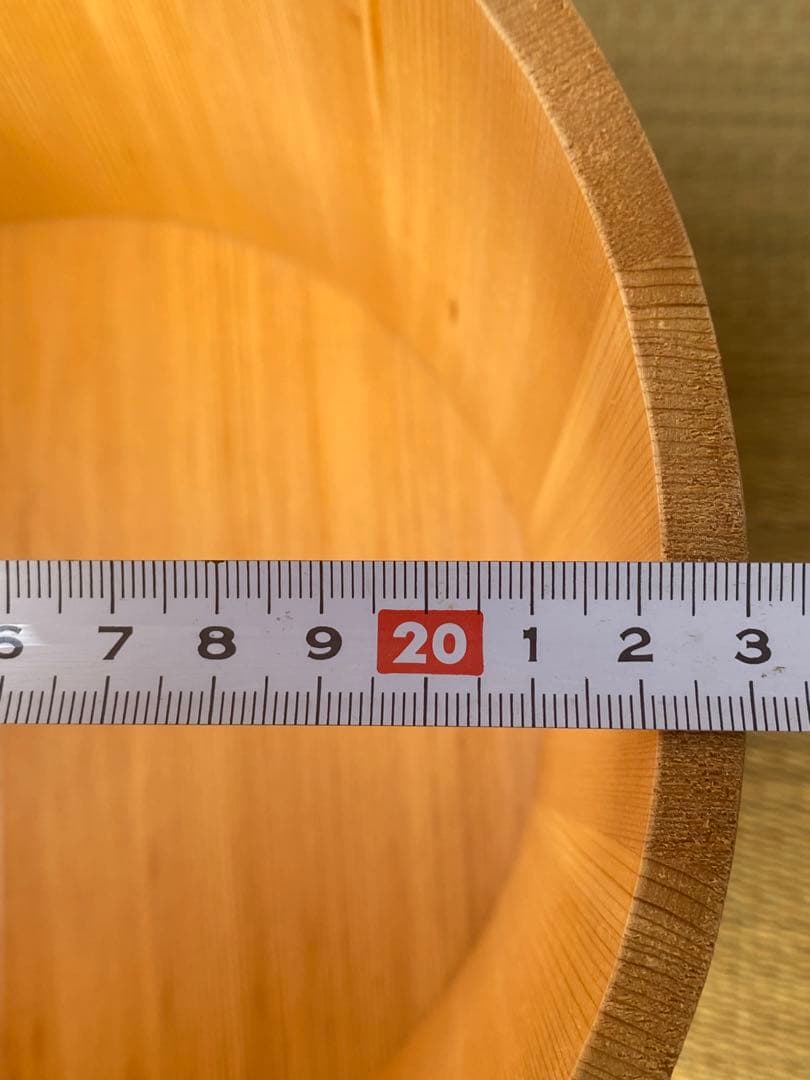 茶道具水張桶　円二造　竹手付　通桶　 水屋道具　露地道具　手桶　木製水指　割蓋