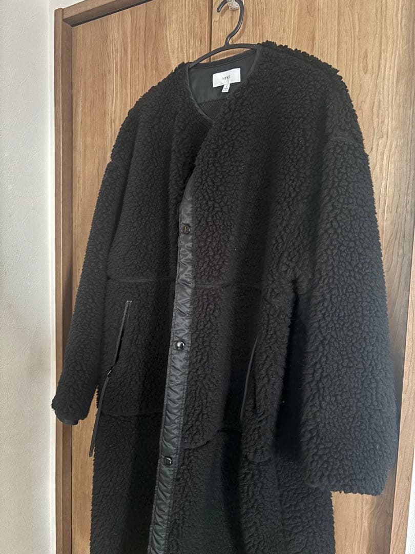 HYKE ハイク　ボアコート　ブラック