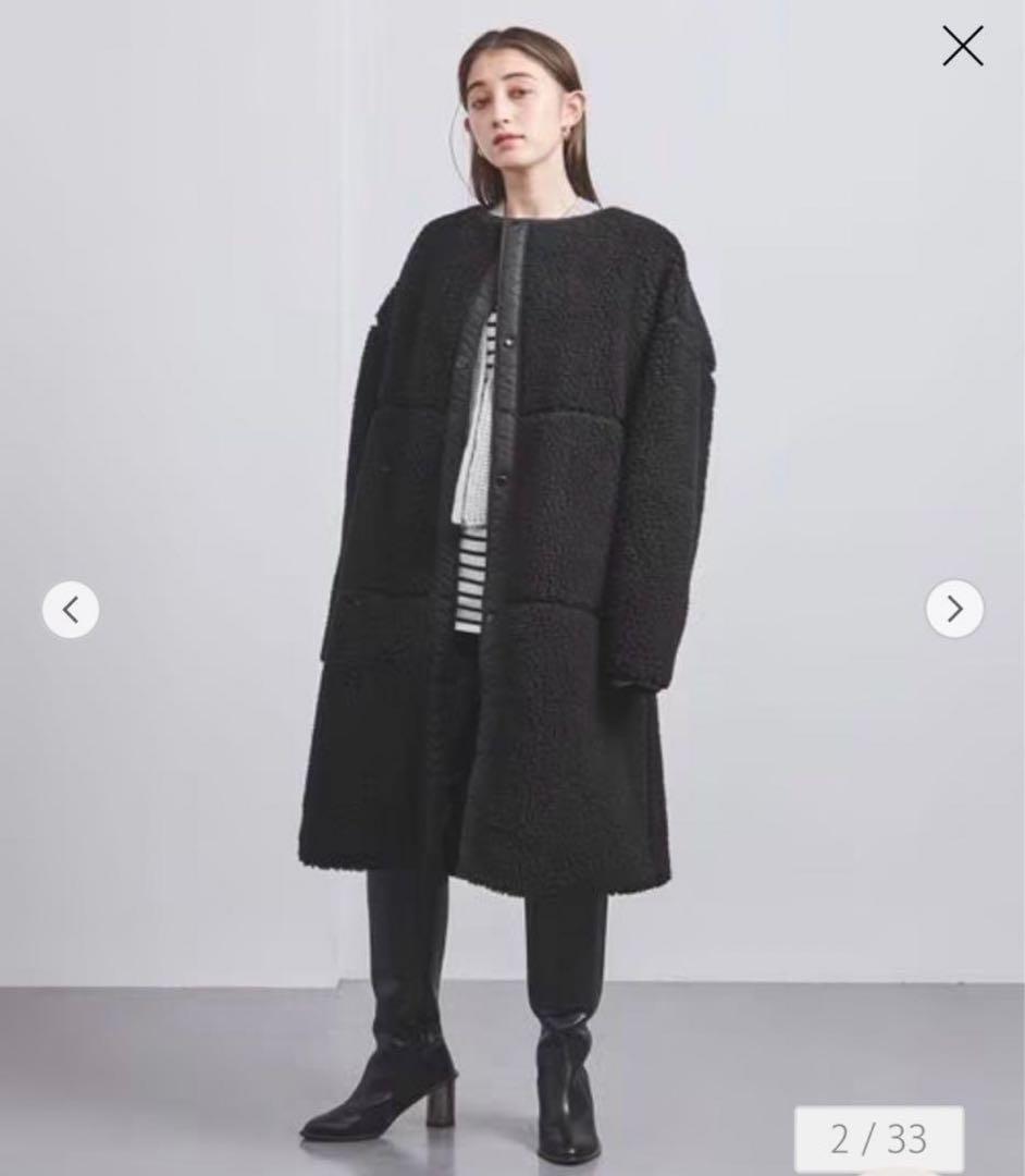 HYKE ハイク　ボアコート　ブラック