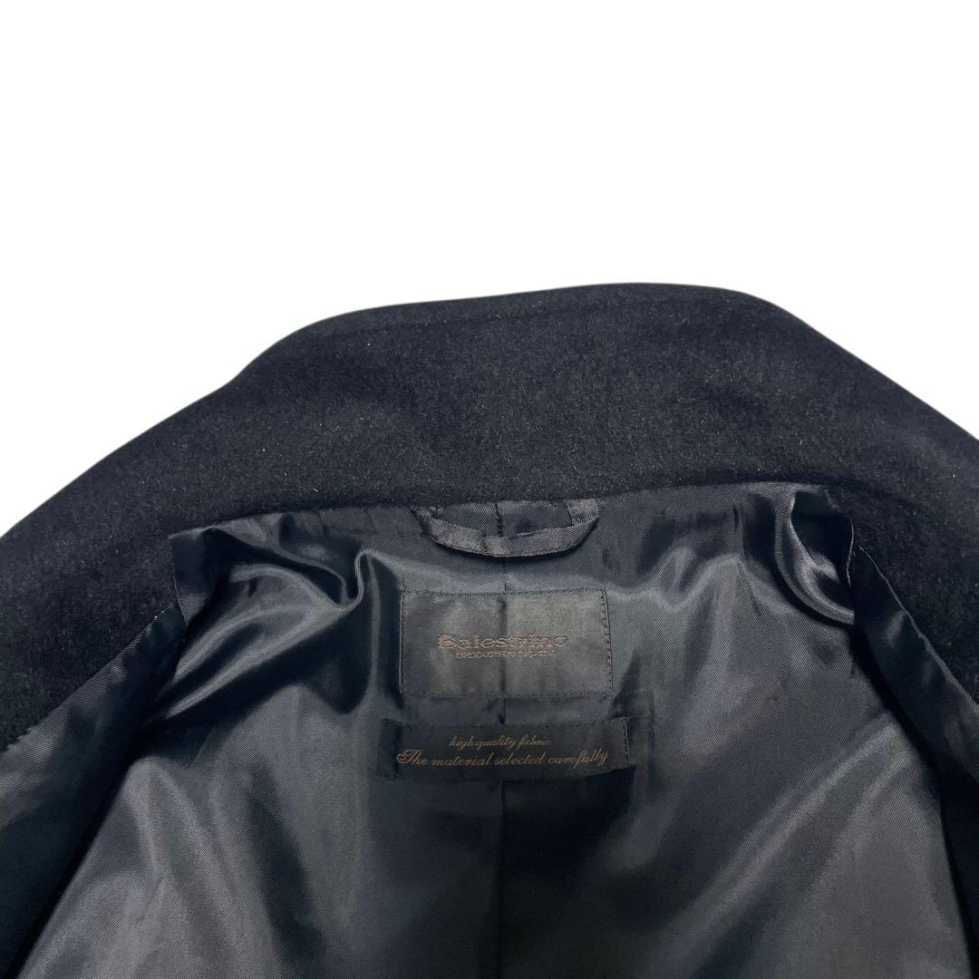 アンゴラ100%【Balestrino】極美品 マキシ丈ロングコート ブラックM