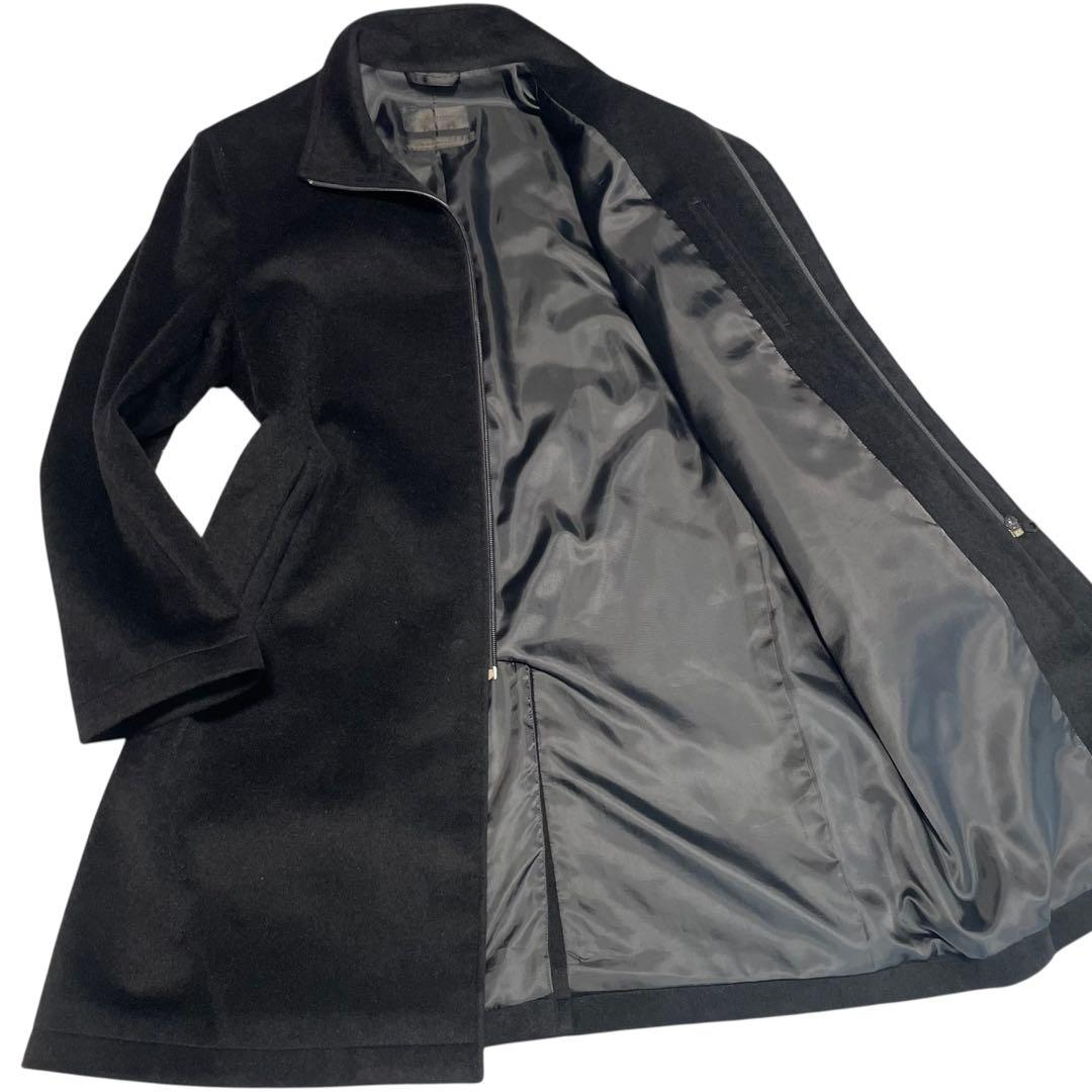 アンゴラ100%【Balestrino】極美品 マキシ丈ロングコート ブラックM