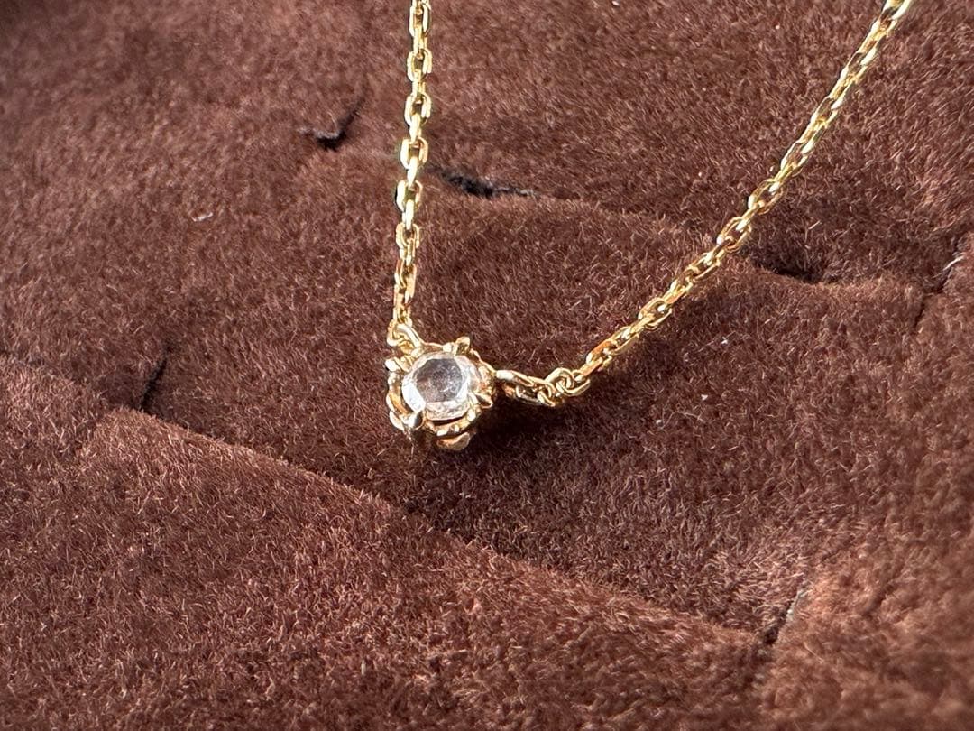 agete first K10 ローズカットダイヤ ネックレス