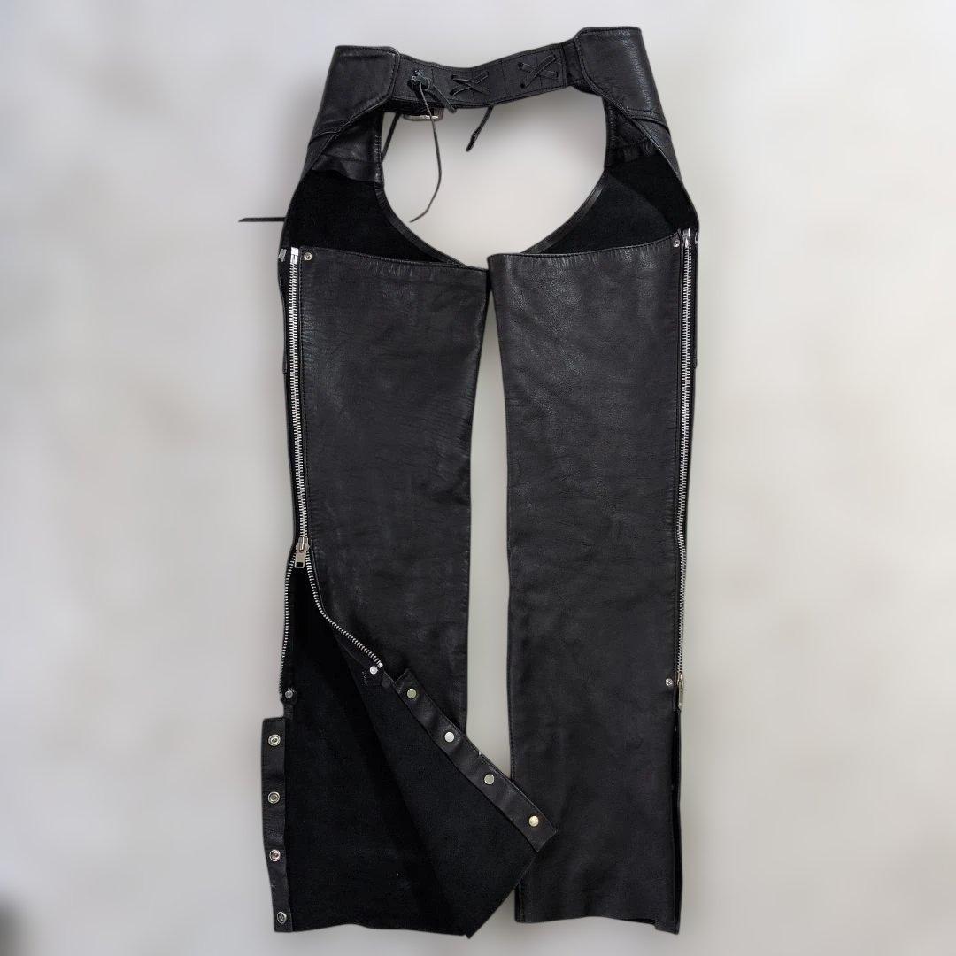 極美品★Schott ショット レザーチャップス USA製 本革 XS バイク黒