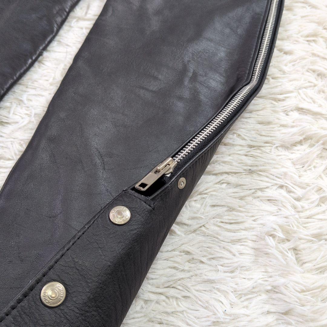 極美品★Schott ショット レザーチャップス USA製 本革 XS バイク黒