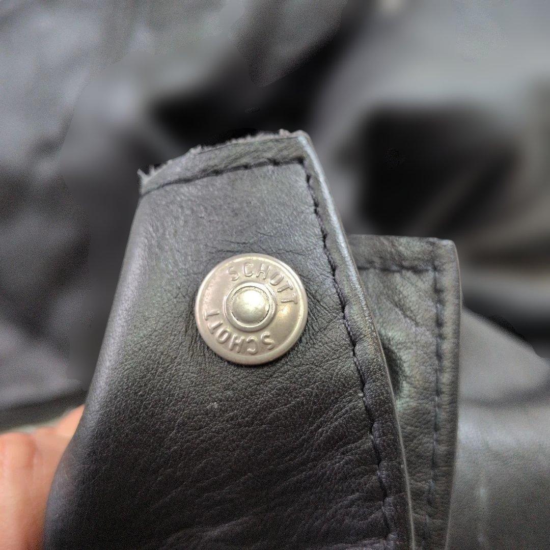 極美品★Schott ショット レザーチャップス USA製 本革 XS バイク黒
