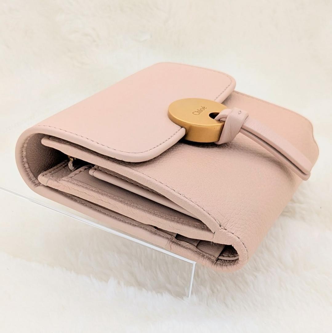 Chloé クロエ 三つ折り財布 コンパクトウォレット　レザー　ピンク
