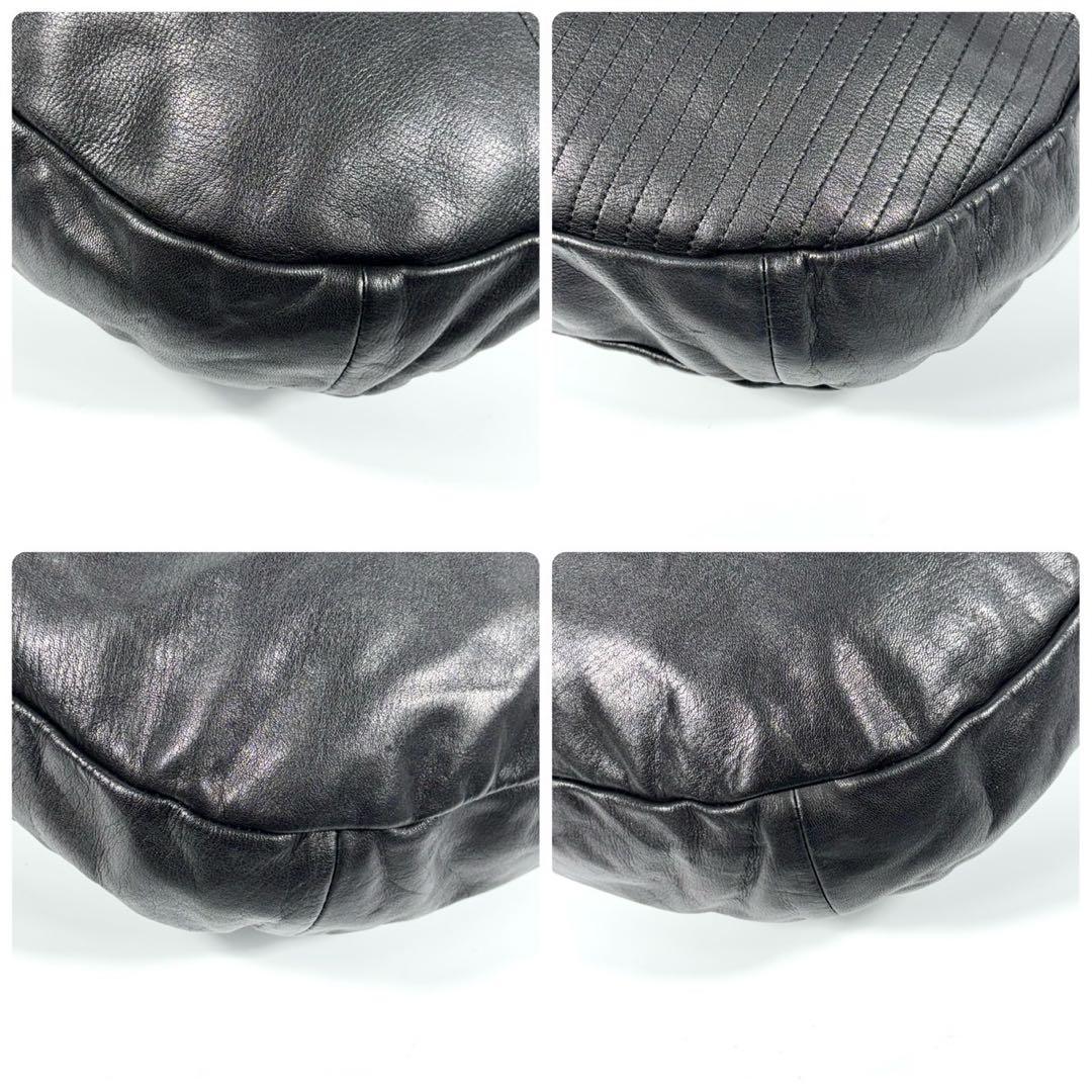 ✨希少 美品✨カワカワ ショルダーバッグ 2way ラウンド レザー A4可 黒