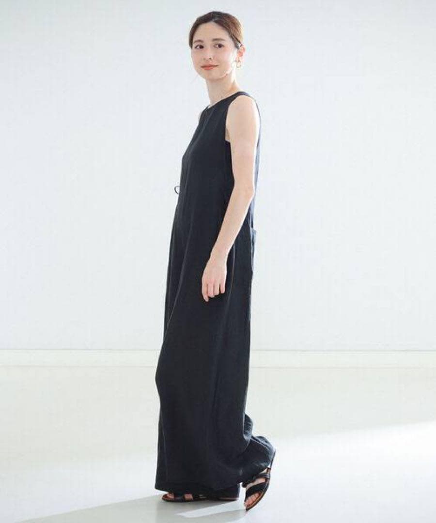 TICCAティッカ リネンノースリーブオールインワン　コンビネゾン