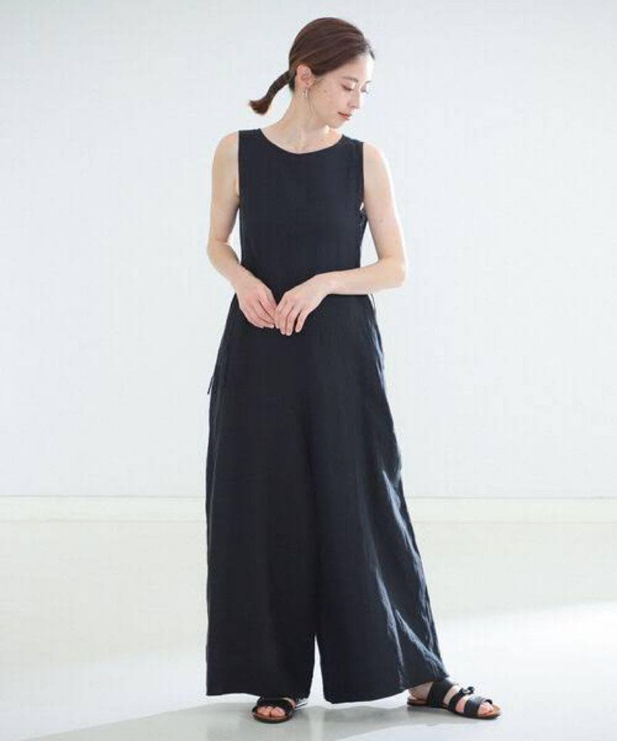 TICCAティッカ リネンノースリーブオールインワン　コンビネゾン