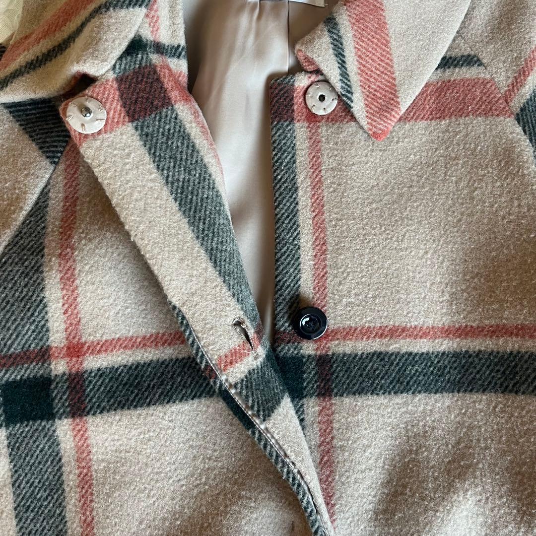 ジャケット・アウター Ameri VINTAGE CHECK SOUTIEN COLLAR COAT
