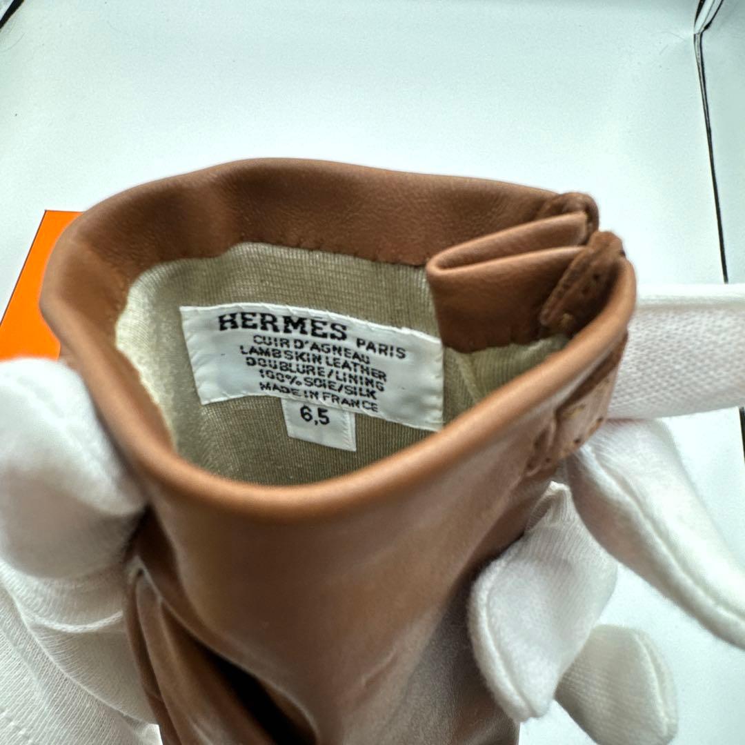 エルメス　 レザー手袋　ブラウン　レディース