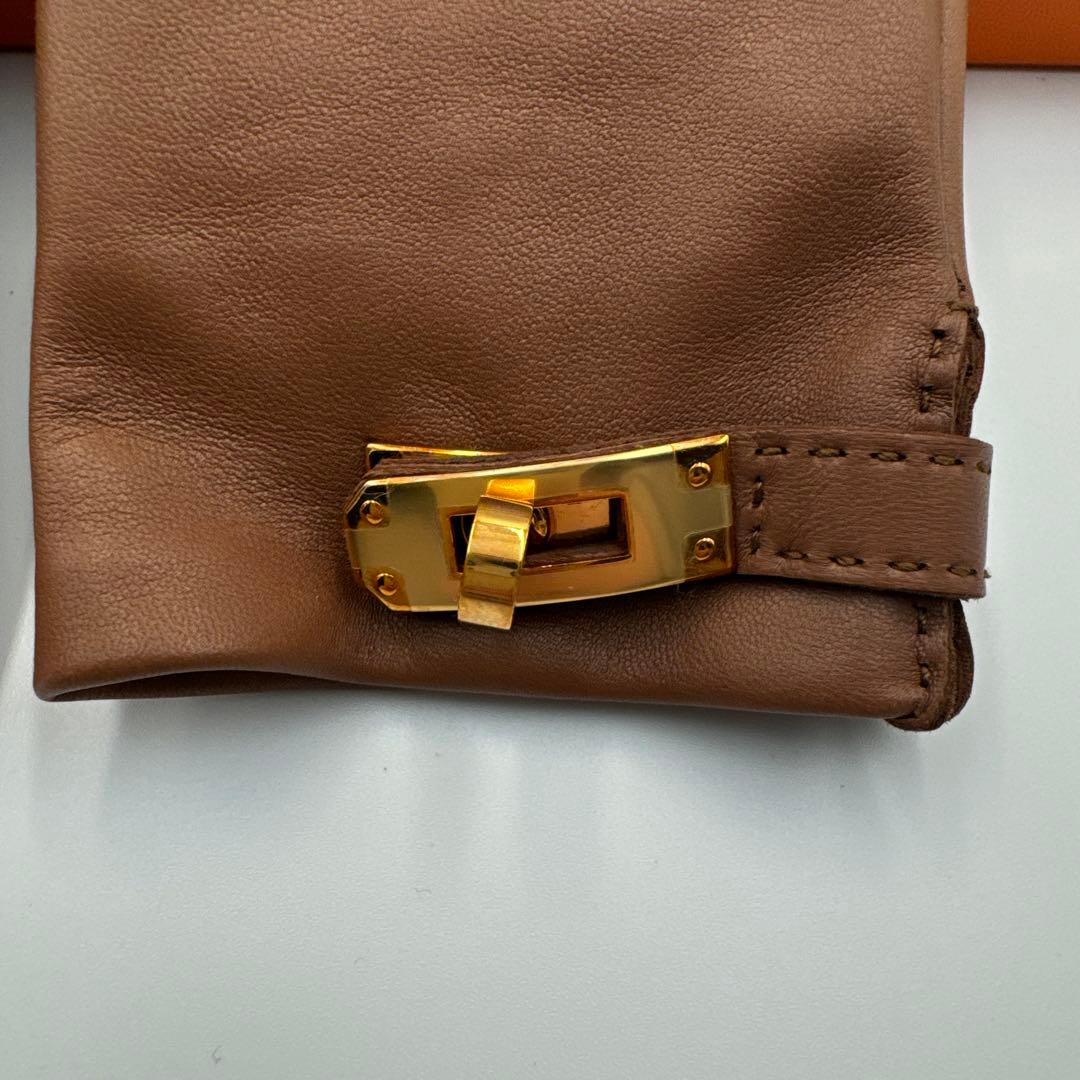 エルメス　 レザー手袋　ブラウン　レディース