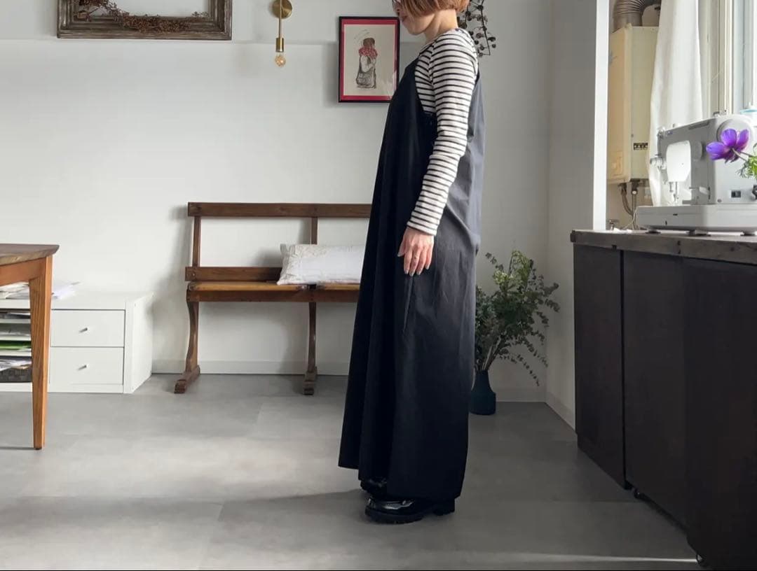 新品 KUBOSANMADE クボサンメイド キャミソールサロペット 黒