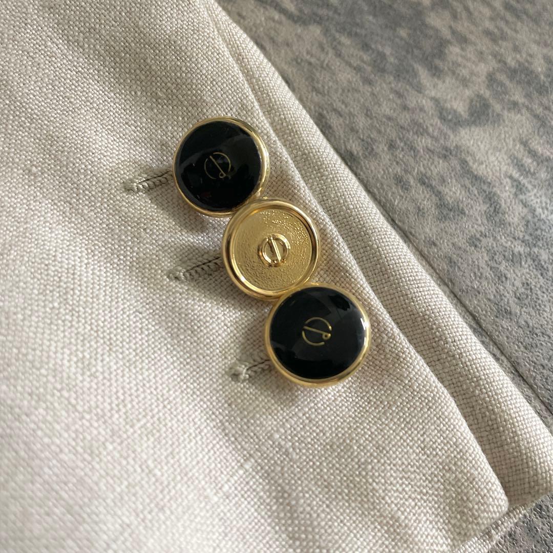 希少 ヴィンテージ dunhill 黒金ボタン ダブルスーツ ホワイトアイボリー