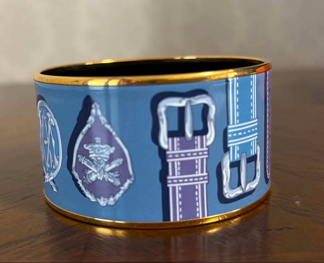 エルメス HERMES バングル　エマイユTGM ベルト柄 ブレスレット七宝焼