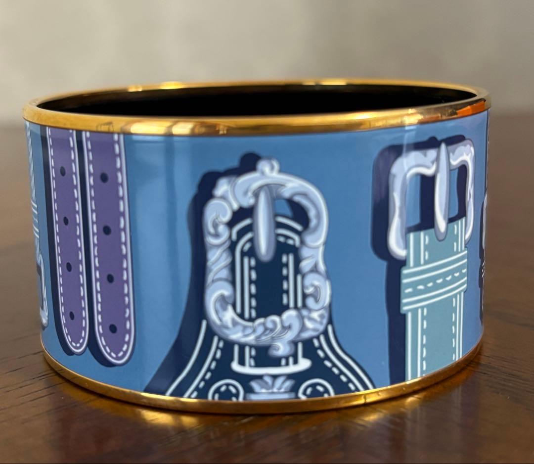 エルメス HERMES バングル　エマイユTGM ベルト柄 ブレスレット七宝焼
