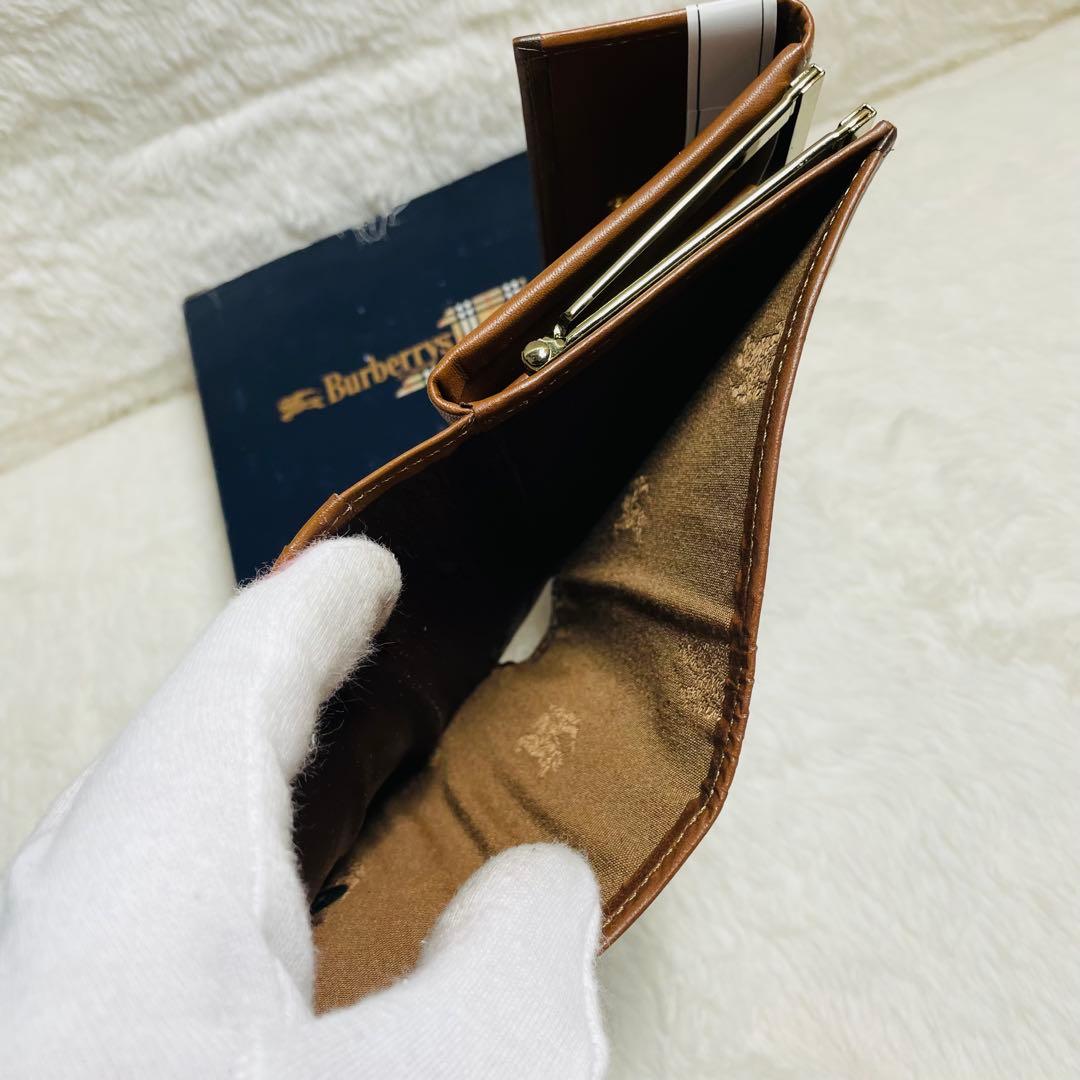 新品未使用 箱付 正規品BURBERRY 折り財布がま口財布ヴィンテージ激レア