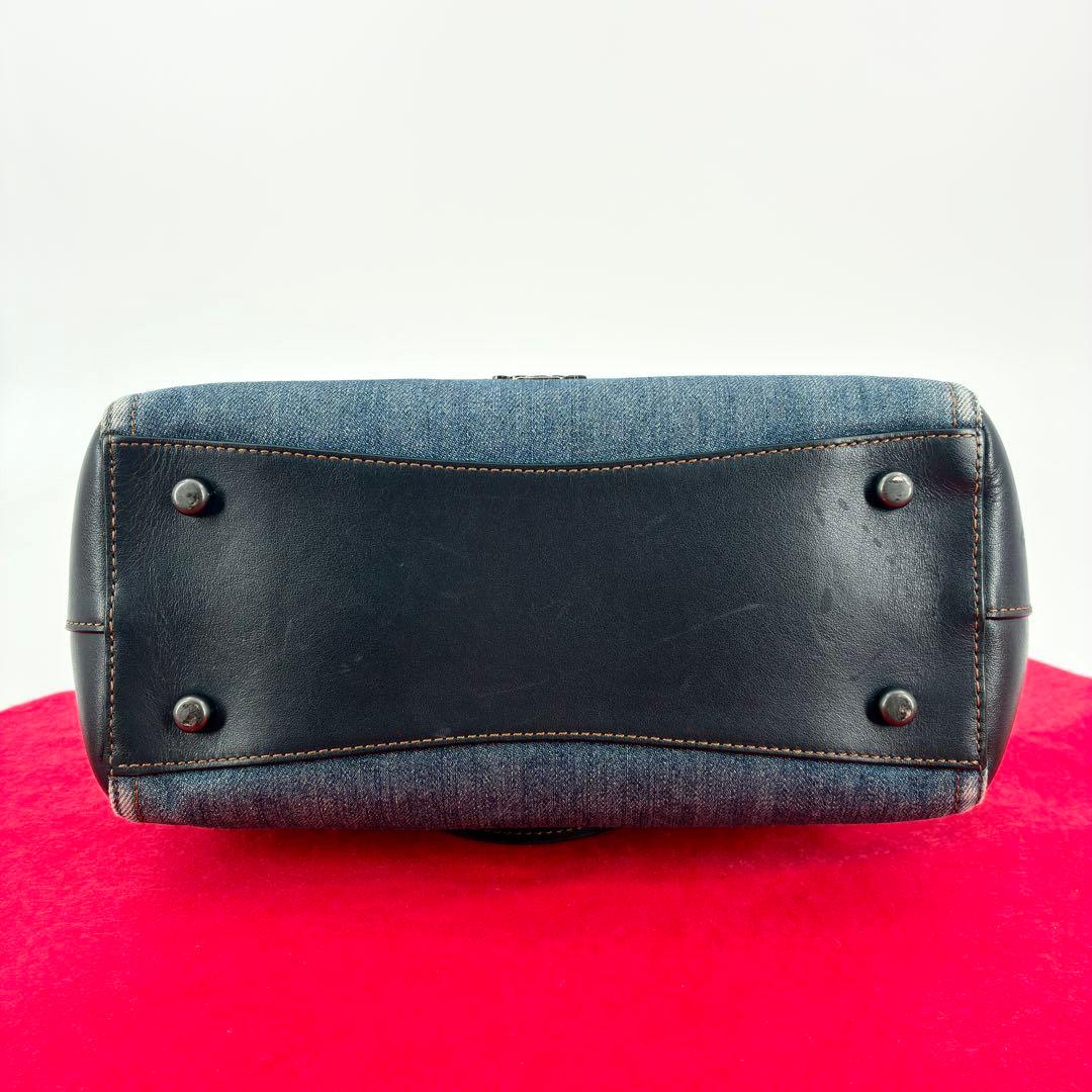 コーチ デニム スワッガー 2way ハンドバッグ ショルダーバッグ 花柄