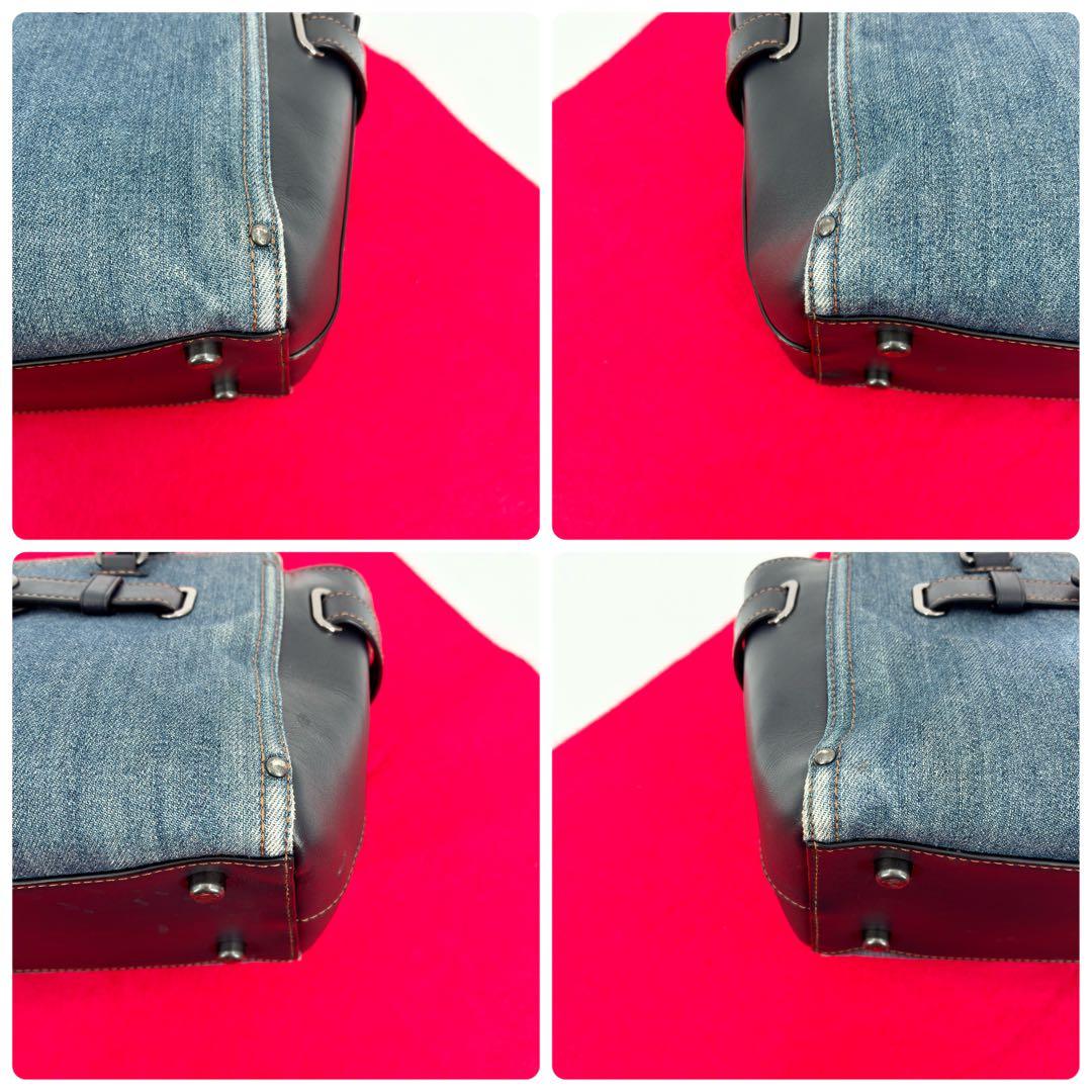 コーチ デニム スワッガー 2way ハンドバッグ ショルダーバッグ 花柄