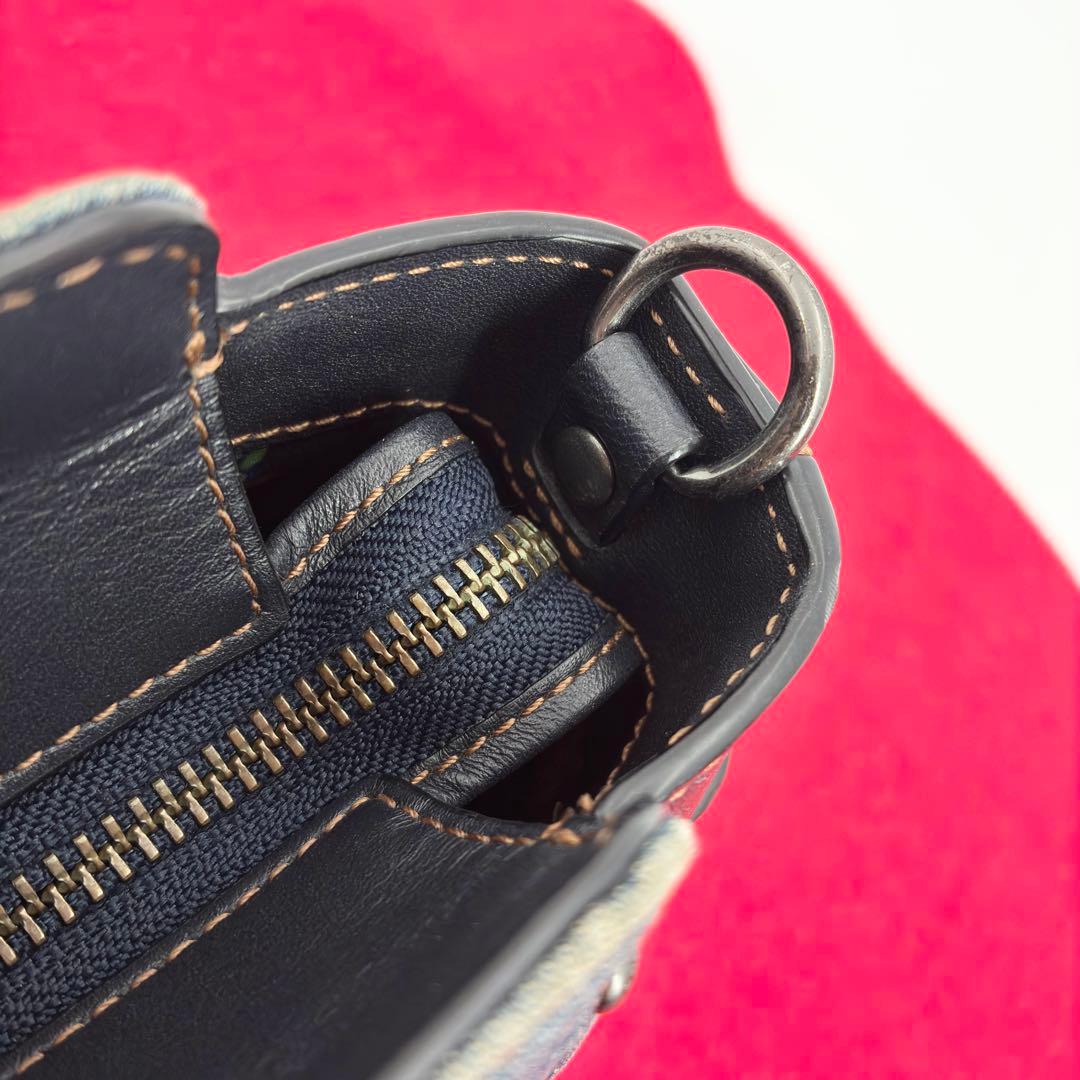 コーチ デニム スワッガー 2way ハンドバッグ ショルダーバッグ 花柄