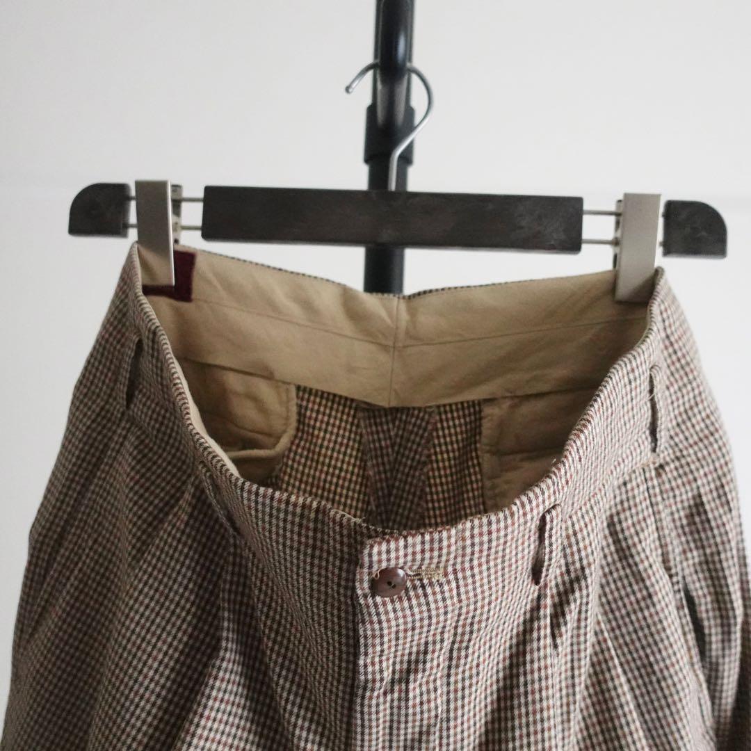 1990s DEZERT ガンクラブチェック　2タック　ワイドトラウザーズ