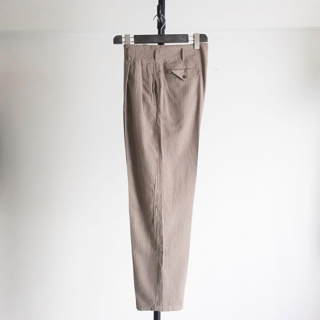 1990s DEZERT ガンクラブチェック　2タック　ワイドトラウザーズ